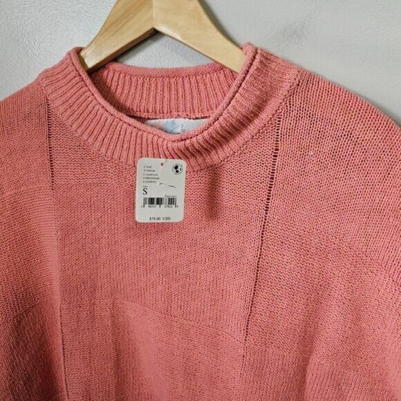 NWT FREE PEOPLE BEACH CORAL/CORA CREW NECK PULLOVER SWEATER COTTON SIZE SMALL - Picture 10 of 16